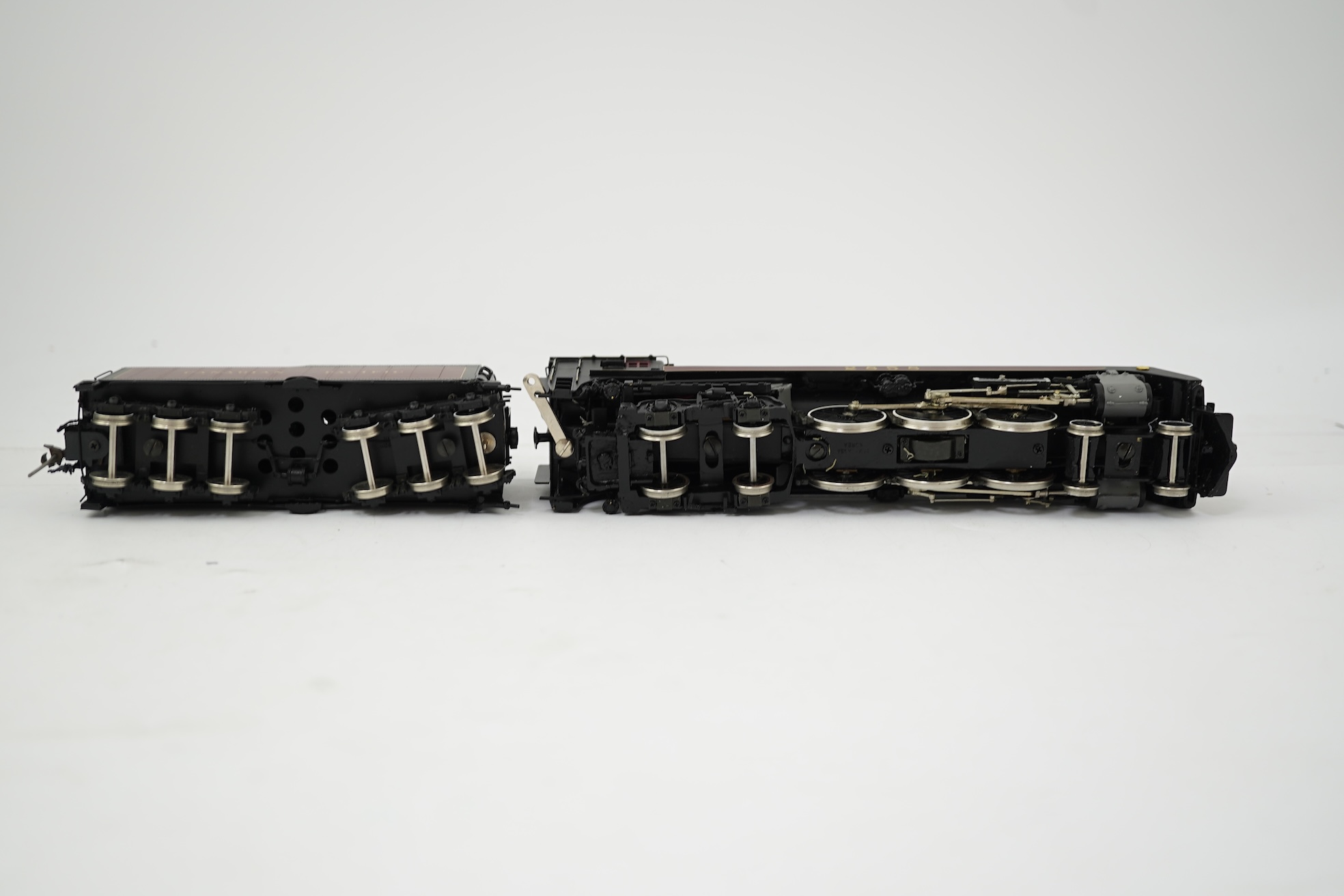 A boxed HO gauge VH Scale Models model of Canadian Pacific Railway Royal Hudson H-1d, 2858, 4-6-4 locomotive with bogie tender, powered for two rail operation.